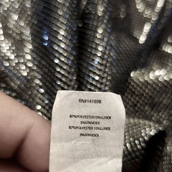 Ramy Brook Esther Silver Metallic Wrap Top Size M - Picture 12 of 12
